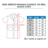 BATA MEDICO PANAMA CLASSIC 135 DRILL MANGA CORTA